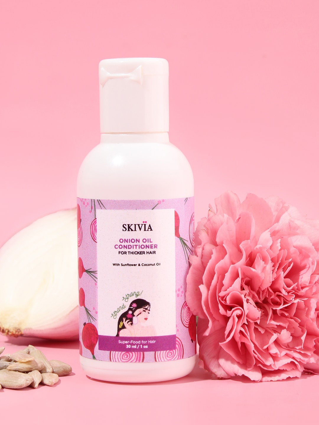 SKIVIA Onion Oil Mini Conditioner With Sunflower & Coconut Oil for Thicker Hair - 30 ml, White
SKIVIA Onion Oil Mini Conditioner With Sunflower & Coconut Oil for Thicker Hair - 30 ml, White