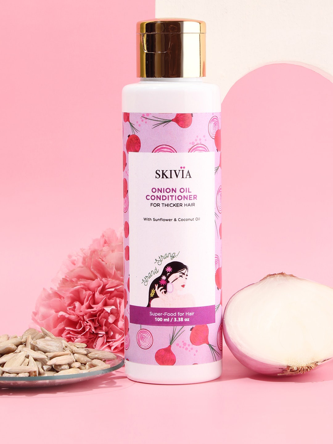 SKIVIA Onion Oil Mini Conditioner With Sunflower & Coconut Oil for Thicker Hair - 100 ml, White
SKIVIA Onion Oil Mini Conditioner With Sunflower & Coconut Oil for Thicker Hair - 100 ml, White
