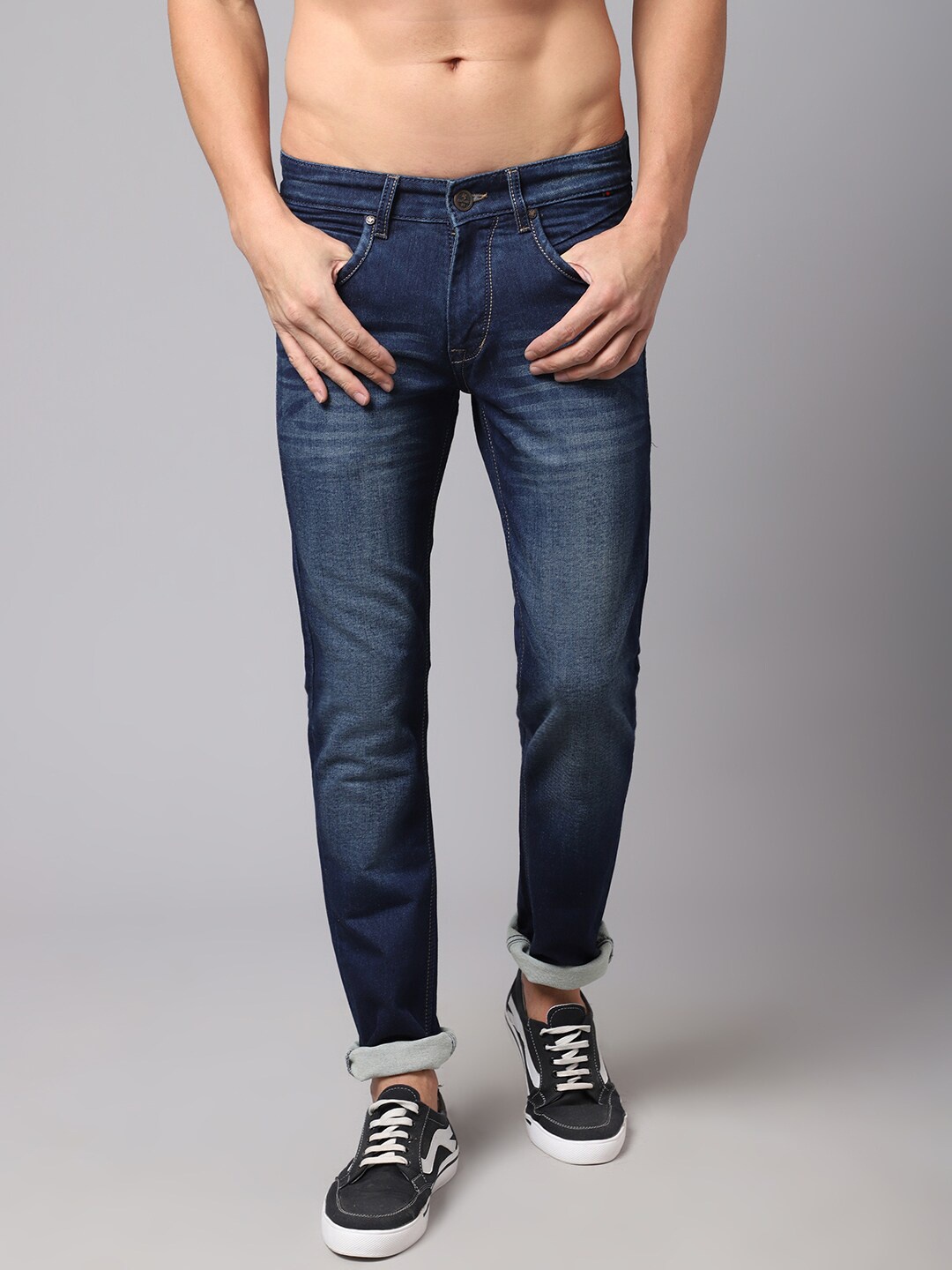 Cantabil Men Blue Light Fade Jeans