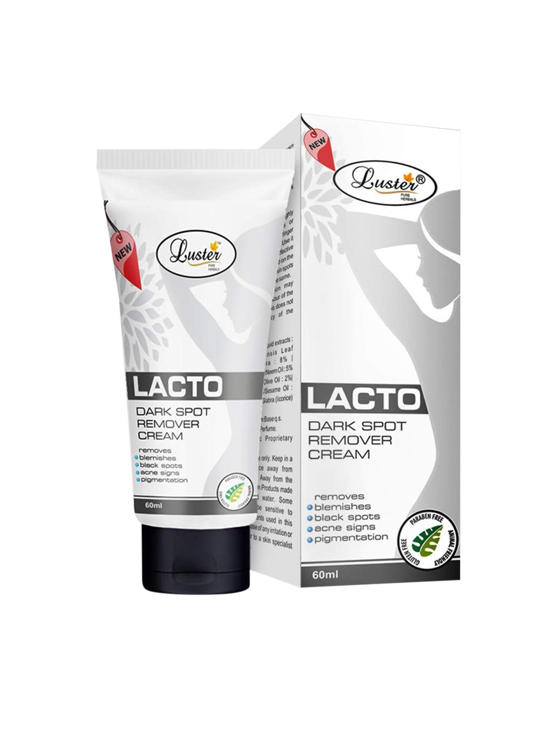 Luster Lacto Dark Spot Remover Cream - Removes Pigmentation & Blemishes - 60ml, White
Luster Lacto Dark Spot Remover Cream - Removes Pigmentation & Blemishes - 60ml, White
