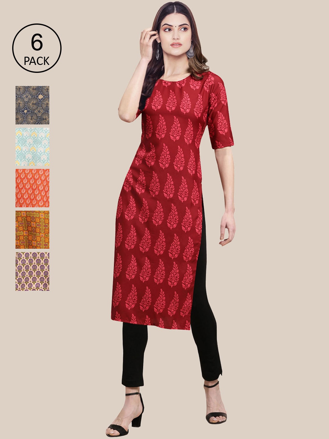 Ethnic basket Women Multicoloured Ethnic Motifs Printed Mirror Work Summer Sheers Crepe Kurta, Multi
Ethnic basket Women Multicoloured Ethnic Motifs Printed Mirror Work Summer Sheers Crepe Kurta, Multi