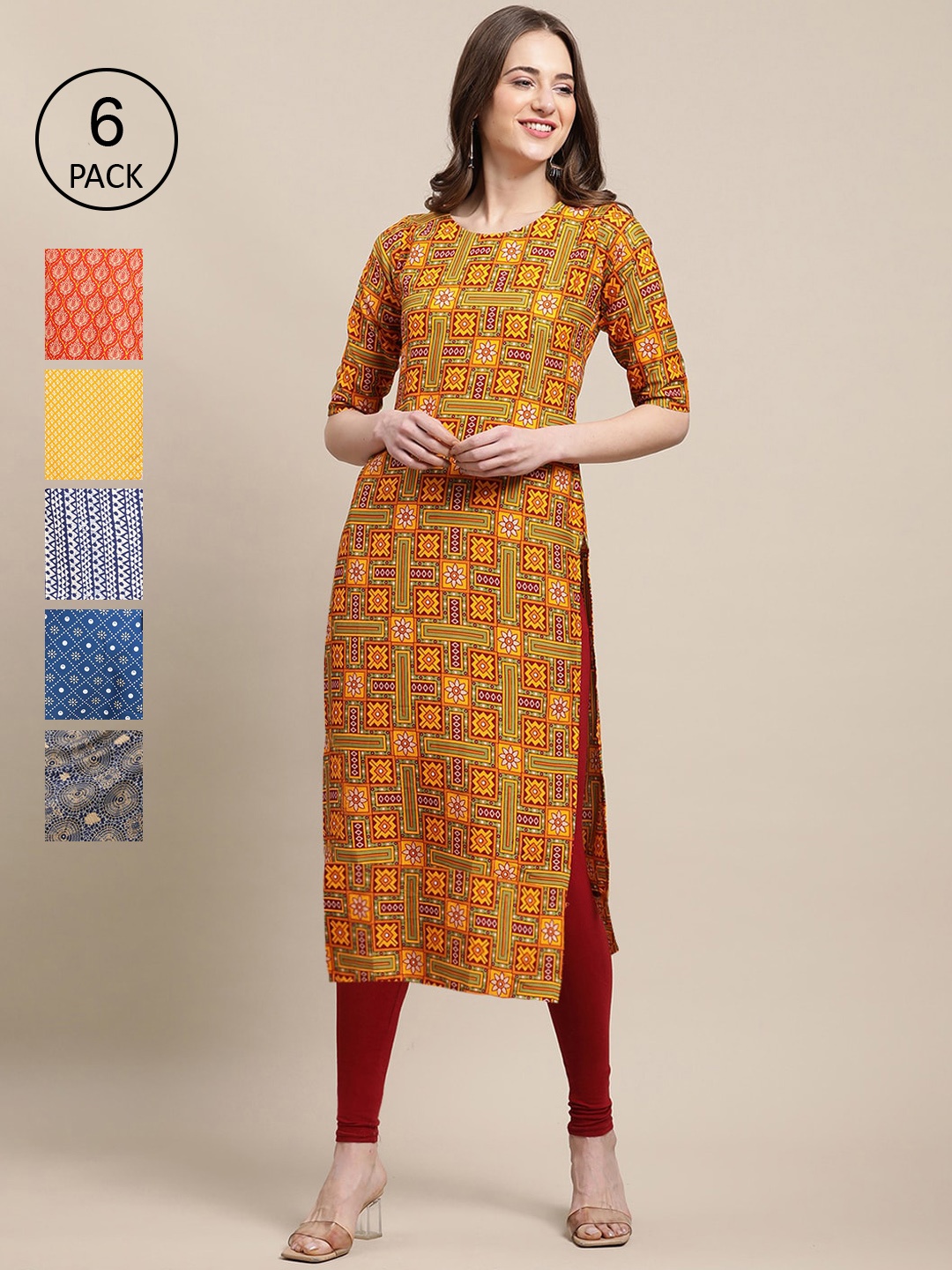 Ethnic basket Women Multicoloured Ethnic Motifs Printed Summer Sheers Crepe Kurta, Multi
Ethnic basket Women Multicoloured Ethnic Motifs Printed Summer Sheers Crepe Kurta, Multi