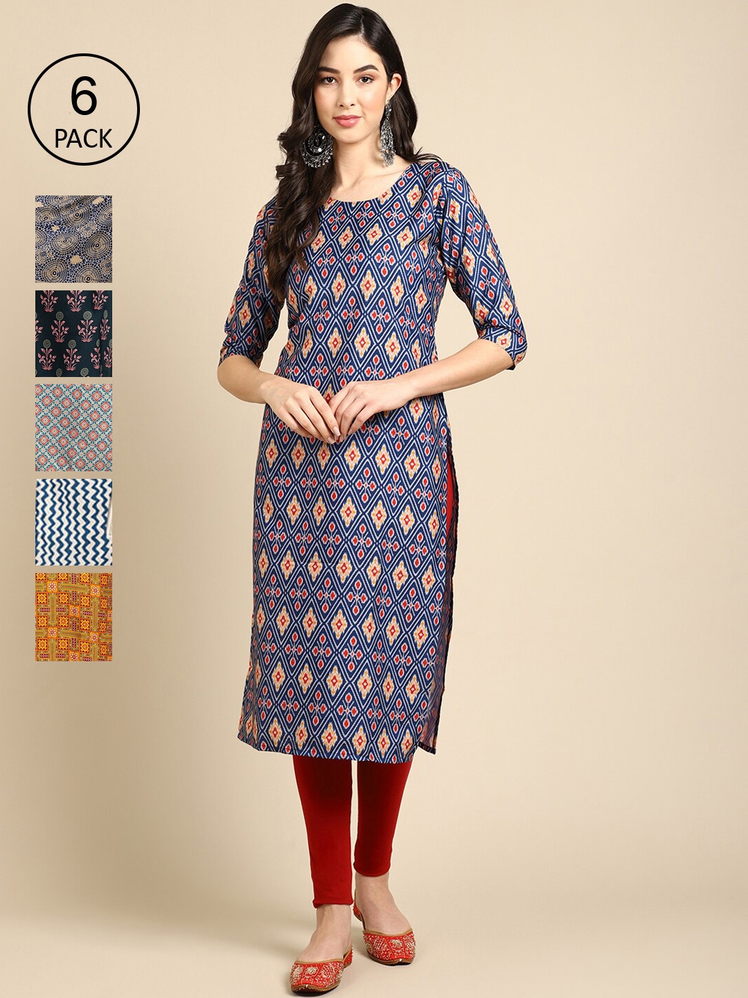 Ethnic basket Women Pack of 6 Yellow Floral Printed Summer Sheers Crepe Kurta, Blue
Ethnic basket Women Pack of 6 Yellow Floral Printed Summer Sheers Crepe Kurta, Blue