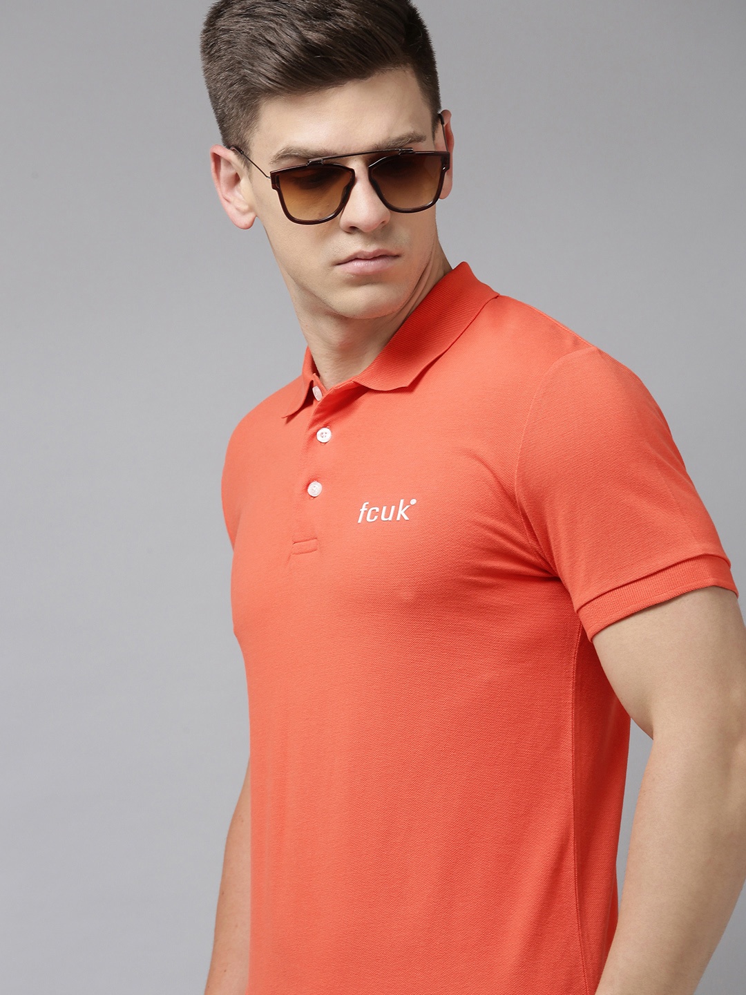French Connection Men Peach-Coloured Brand Logo Applique Pure Cotton Slim Fit Polo T-shirt
French Connection Men Peach-Coloured Brand Logo Applique Pure Cotton Slim Fit Polo T-shirt