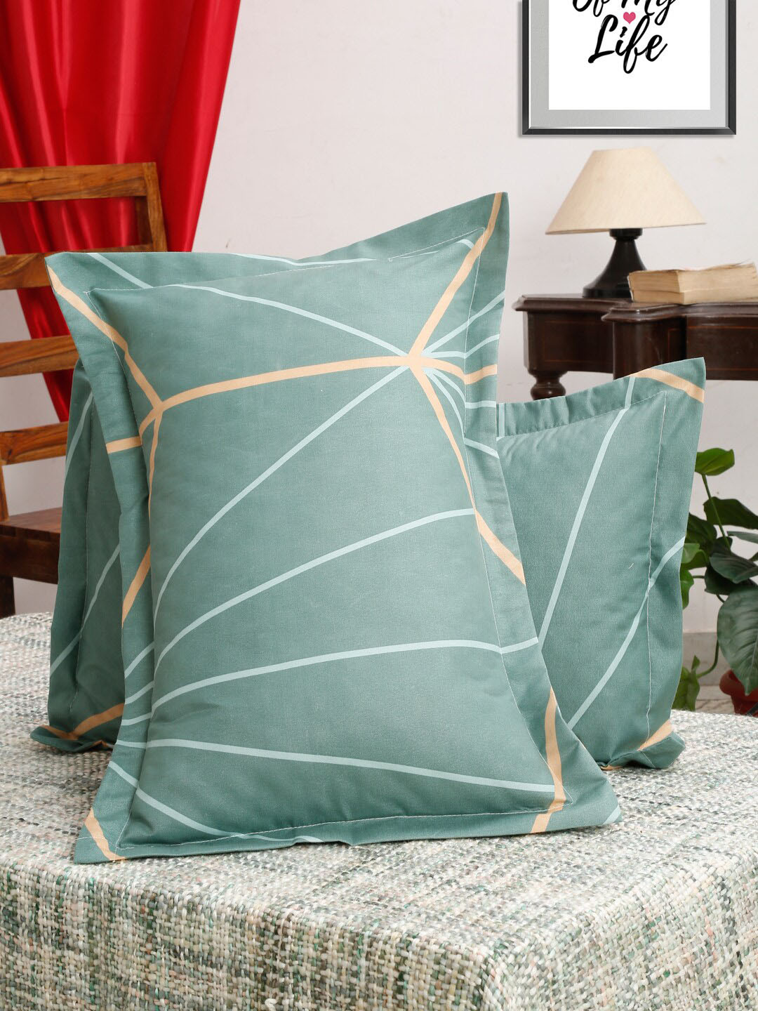 HOSTA HOMES Pack Of 2 Green Printed 280TC Pillow Covers
HOSTA HOMES Pack Of 2 Green Printed 280TC Pillow Covers