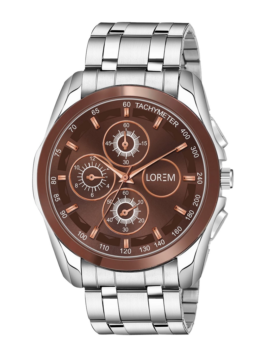 LOREM Men Brown Embellished Dial & Silver Bracelet Style Analogue Watch LR116-CM-Brown
LOREM Men Brown Embellished Dial & Silver Bracelet Style Analogue Watch LR116-CM-Brown