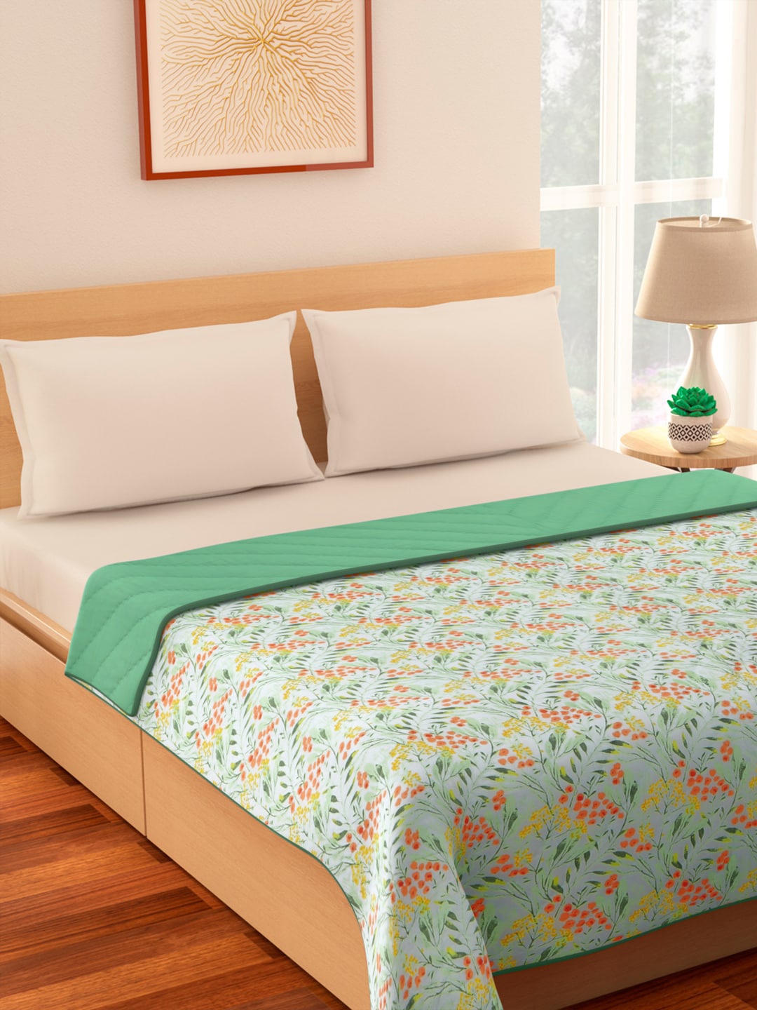 Living scapes by Pantaloons Sea Green & Yellow Floral Printed GSM 200 Double Bed Quilt
Living scapes by Pantaloons Sea Green & Yellow Floral Printed GSM 200 Double Bed Quilt