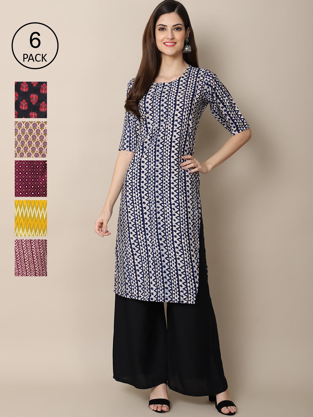 7Threads Women Pink & Yellow Pack Of 6 Geometric Printed Block Print Crepe Kurta
7Threads Women Pink & Yellow Pack Of 6 Geometric Printed Block Print Crepe Kurta