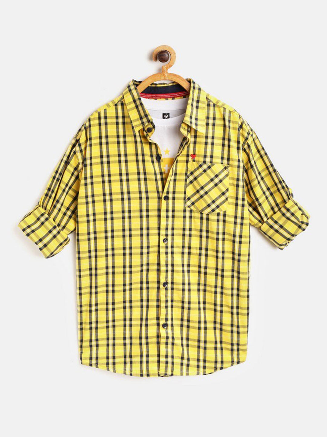 612League Boys Yellow Classic Tartan Checked Casual Shirt 
612League Boys Yellow Classic Tartan Checked Casual Shirt