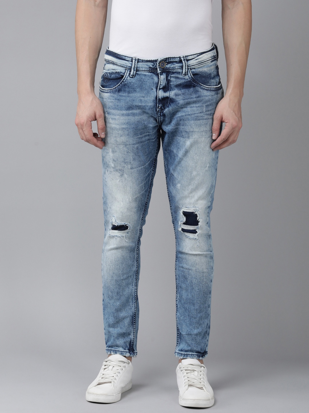 SPYKAR Men Skinny Fit Mildly Distressed Heavy Fade Stretchable Jeans, Blue
SPYKAR Men Skinny Fit Mildly Distressed Heavy Fade Stretchable Jeans, Blue
