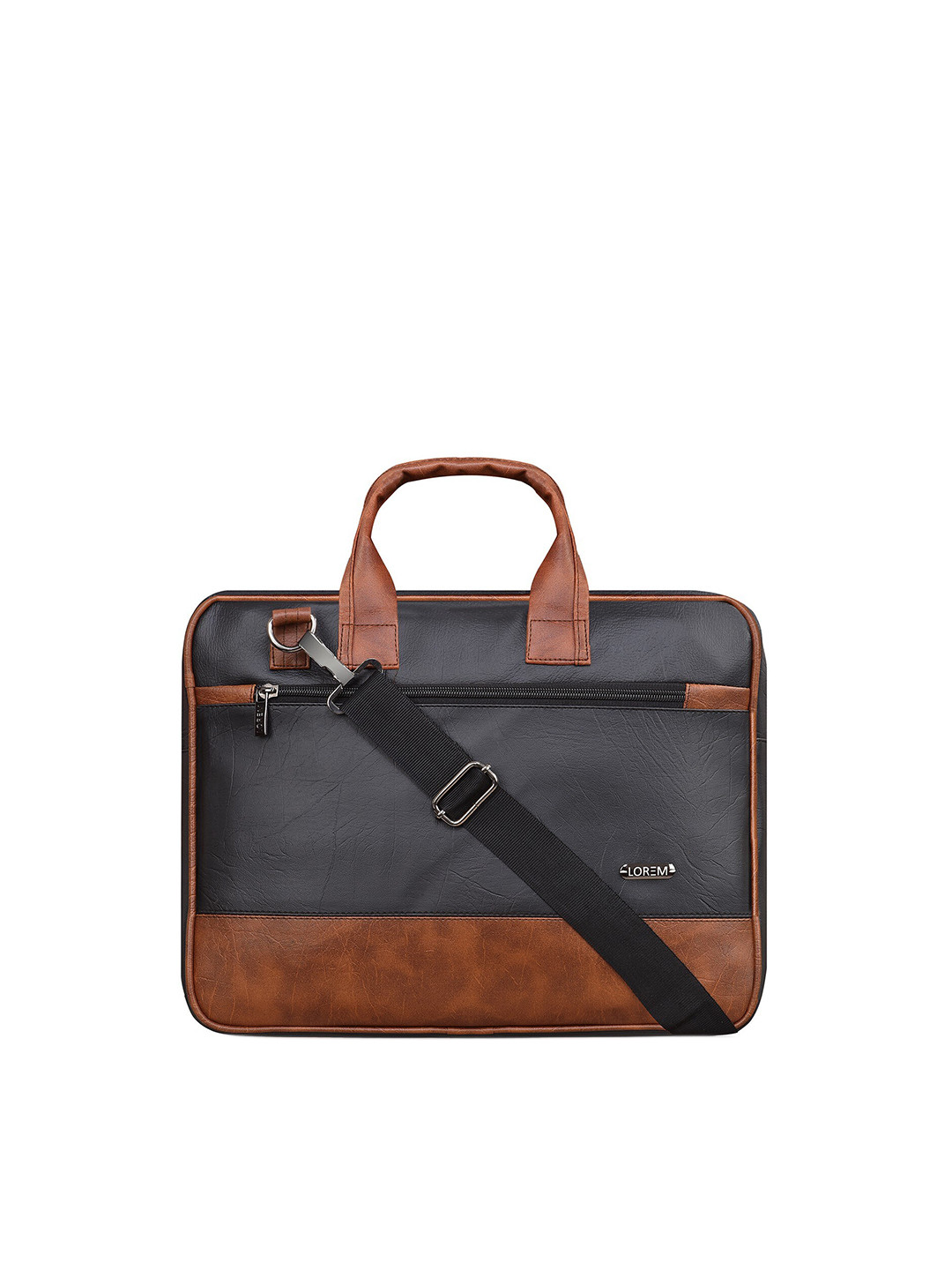 LOREM Unisex Black & Tan Textured Messenger Bag
LOREM Unisex Black & Tan Textured Messenger Bag