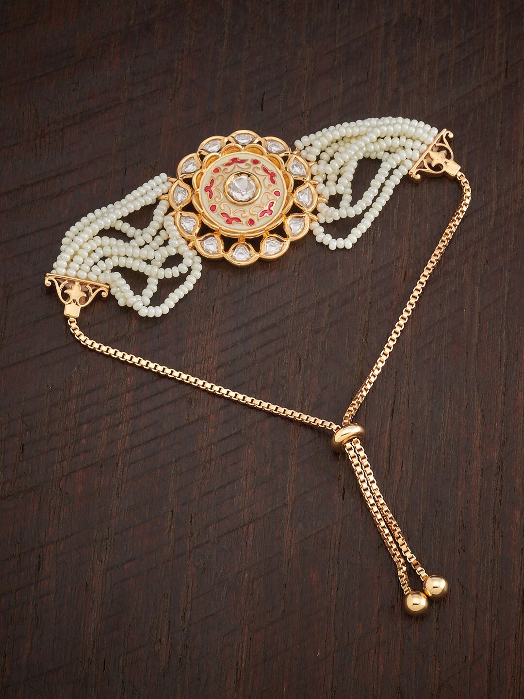Kushal's Fashion Jewellery Women White & Gold-Toned Kundan Meenakari Gold-Plated Wraparound Bracelet
Kushal's Fashion Jewellery Women White & Gold-Toned Kundan Meenakari Gold-Plated Wraparound Bracelet