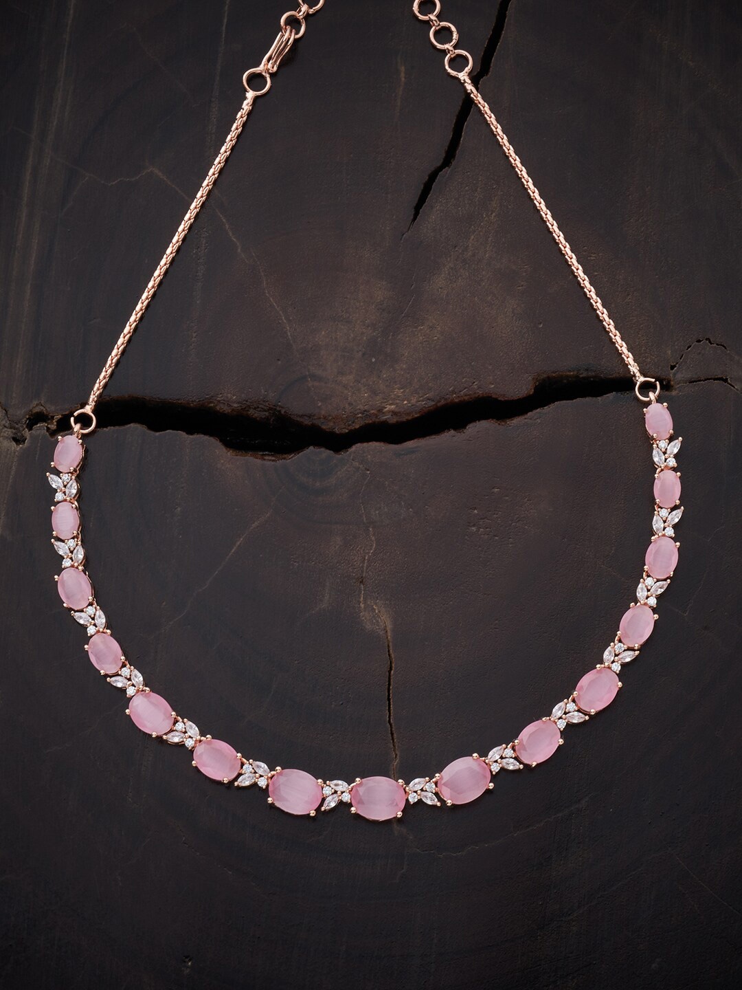 Kushal's Fashion Jewellery Rose Gold & Pink Copper CZ Studded Rose Gold-Plated Necklace
Kushal's Fashion Jewellery Rose Gold & Pink Copper CZ Studded Rose Gold-Plated Necklace