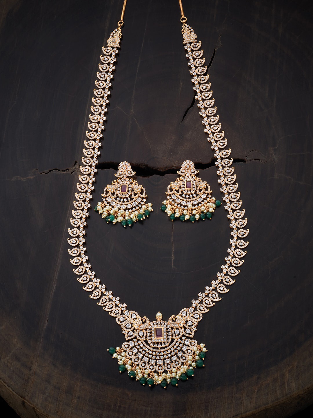 Kushal's Fashion Jewellery Gold-Plated Pink & Green CZ Stone-Studded & Beaded Jewellery Set
Kushal's Fashion Jewellery Gold-Plated Pink & Green CZ Stone-Studded & Beaded Jewellery Set