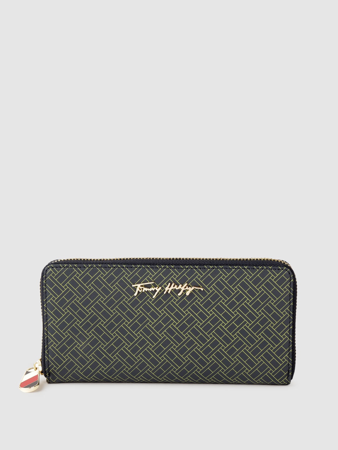 Tommy Hilfiger Women Navy Blue & Fluorescent Green Zip Detail Leather Zip Around Wallet
Tommy Hilfiger Women Navy Blue & Fluorescent Green Zip Detail Leather Zip Around Wallet