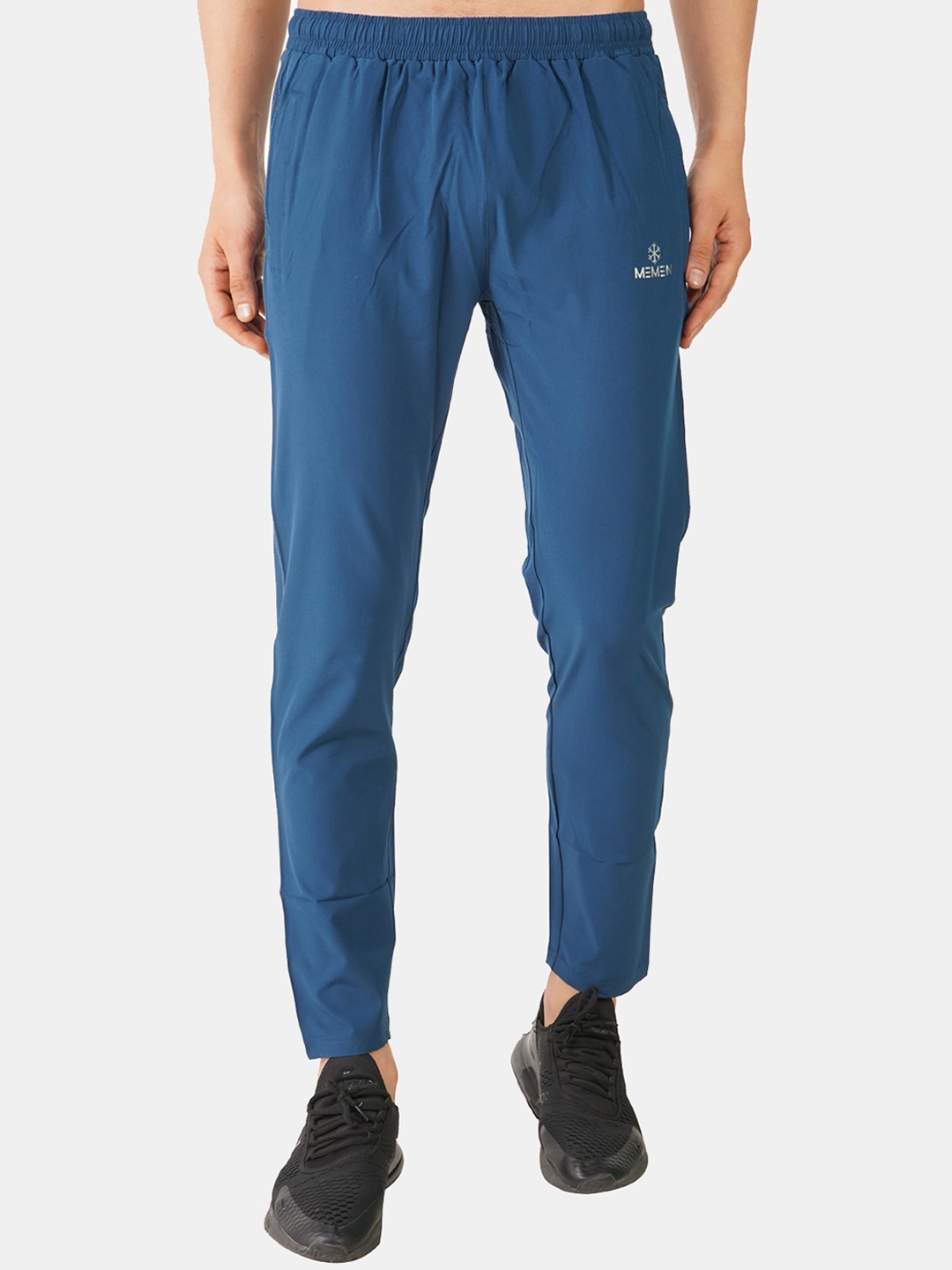 MEMEN Men Blue Solid Track Pants