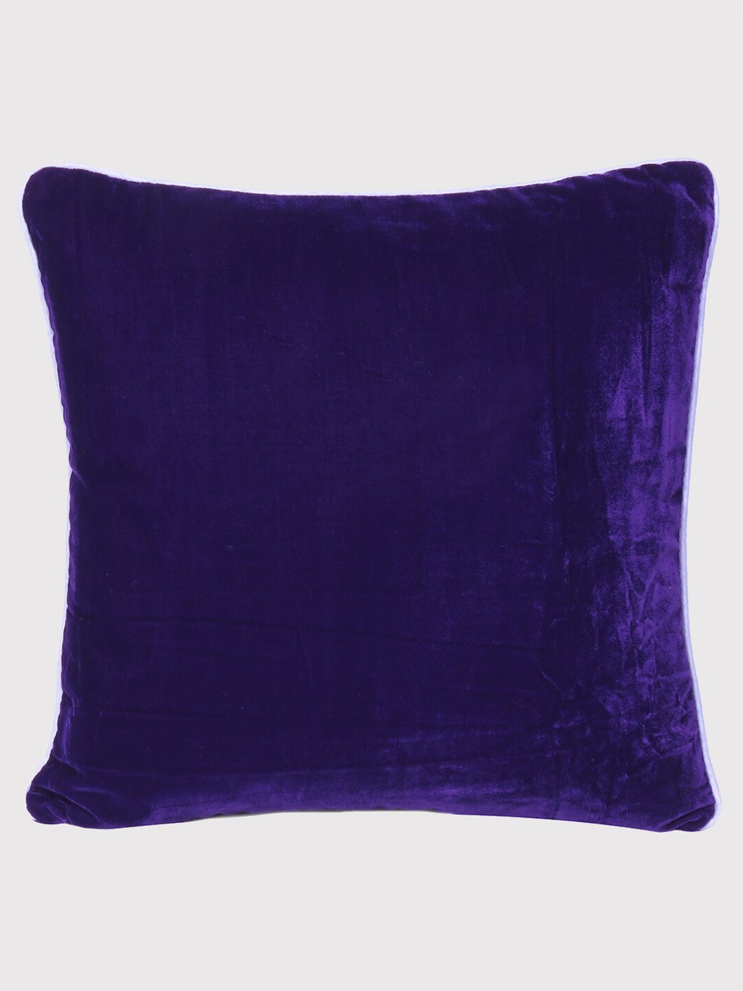 OUSSUM Purple Solid Velvet Square Cushion Cover