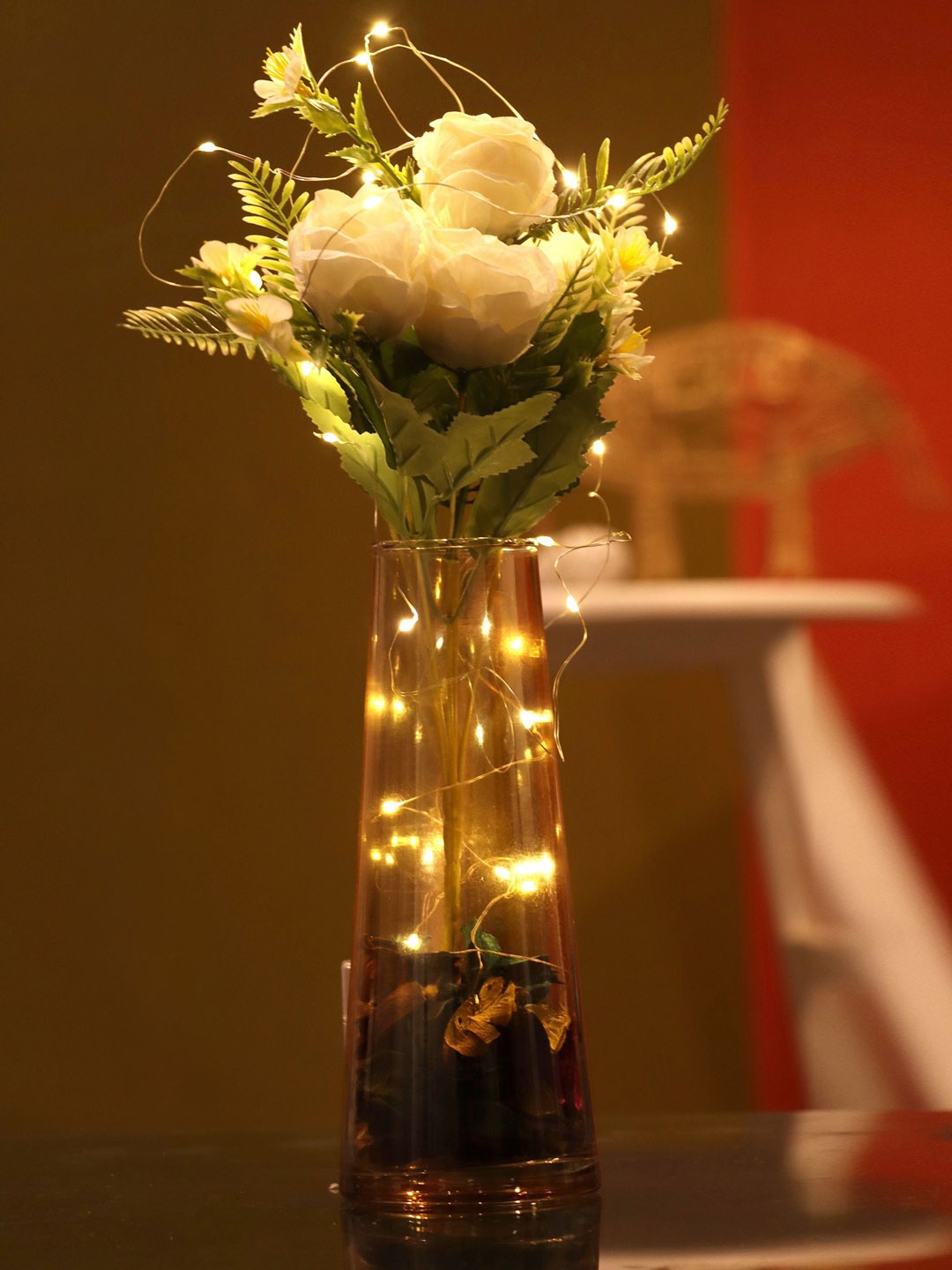 BS AMOR Gold Solid LED Light Glass Vases