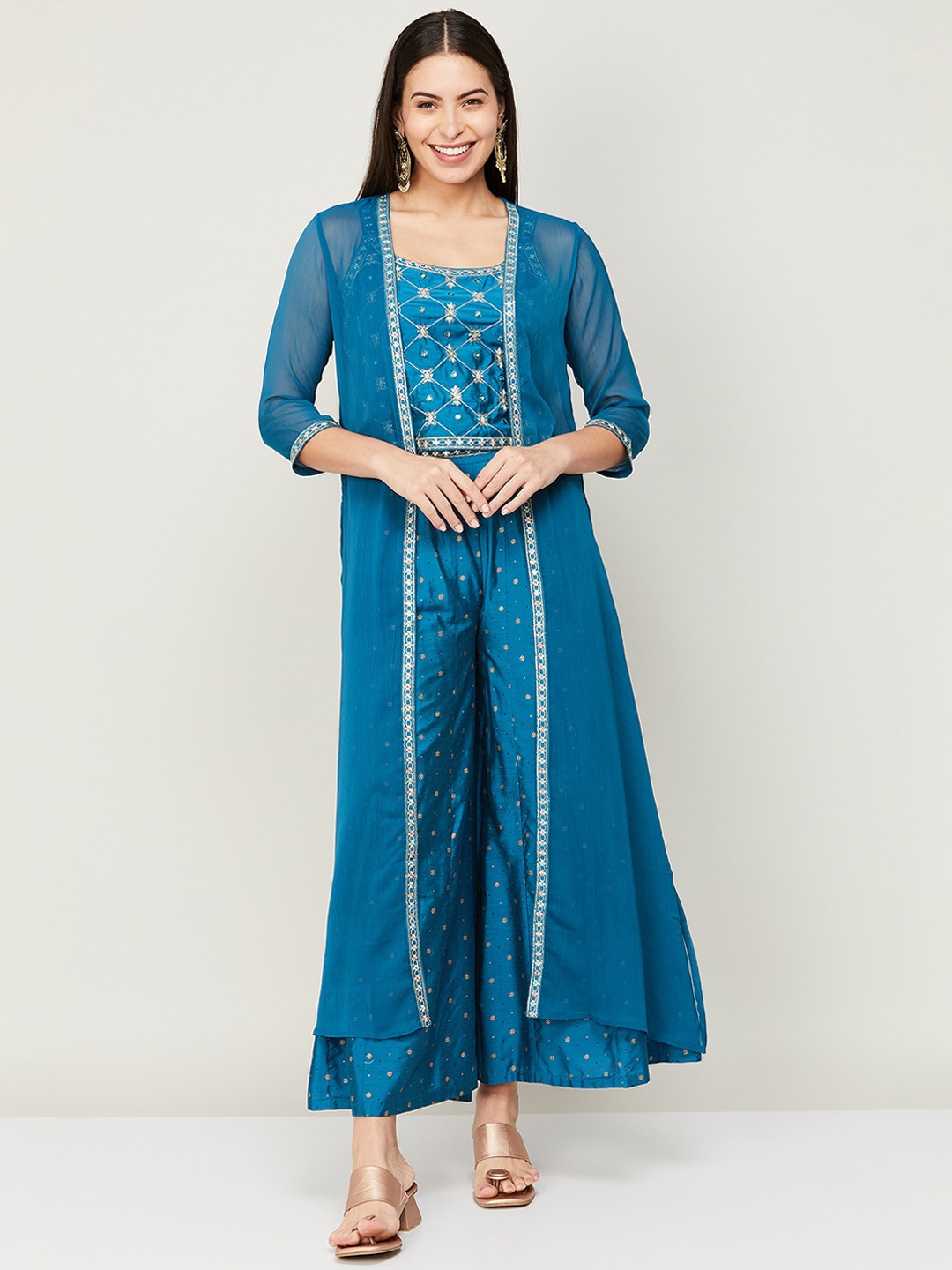 Melange by Lifestyle Women Blue Ethnic Motifs Yoke Design Panelled Kurti with Salwar & With Dupatta
Melange by Lifestyle Women Blue Ethnic Motifs Yoke Design Panelled Kurti with Salwar & With Dupatta
