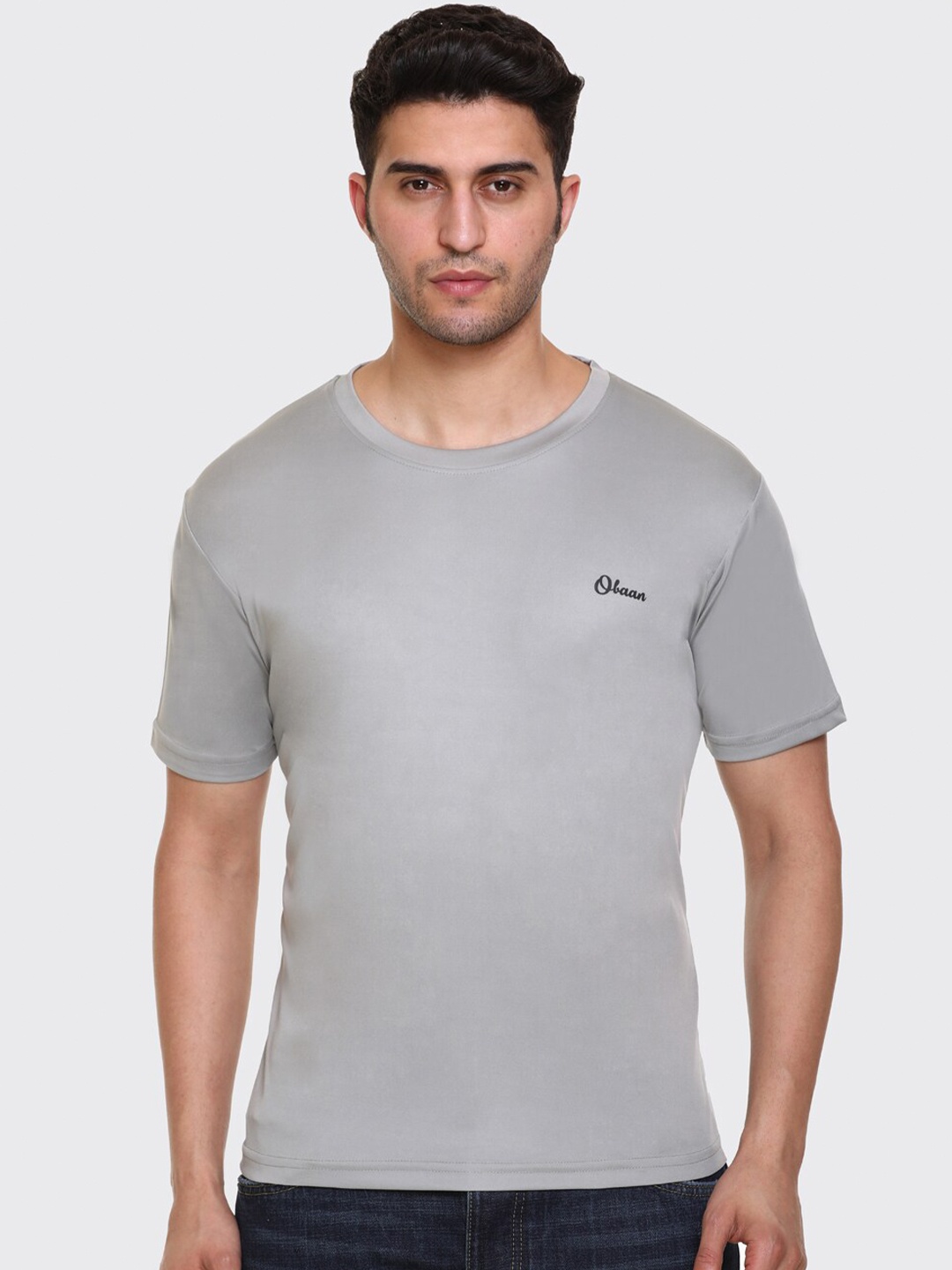 Obaan Men Grey T-shirt