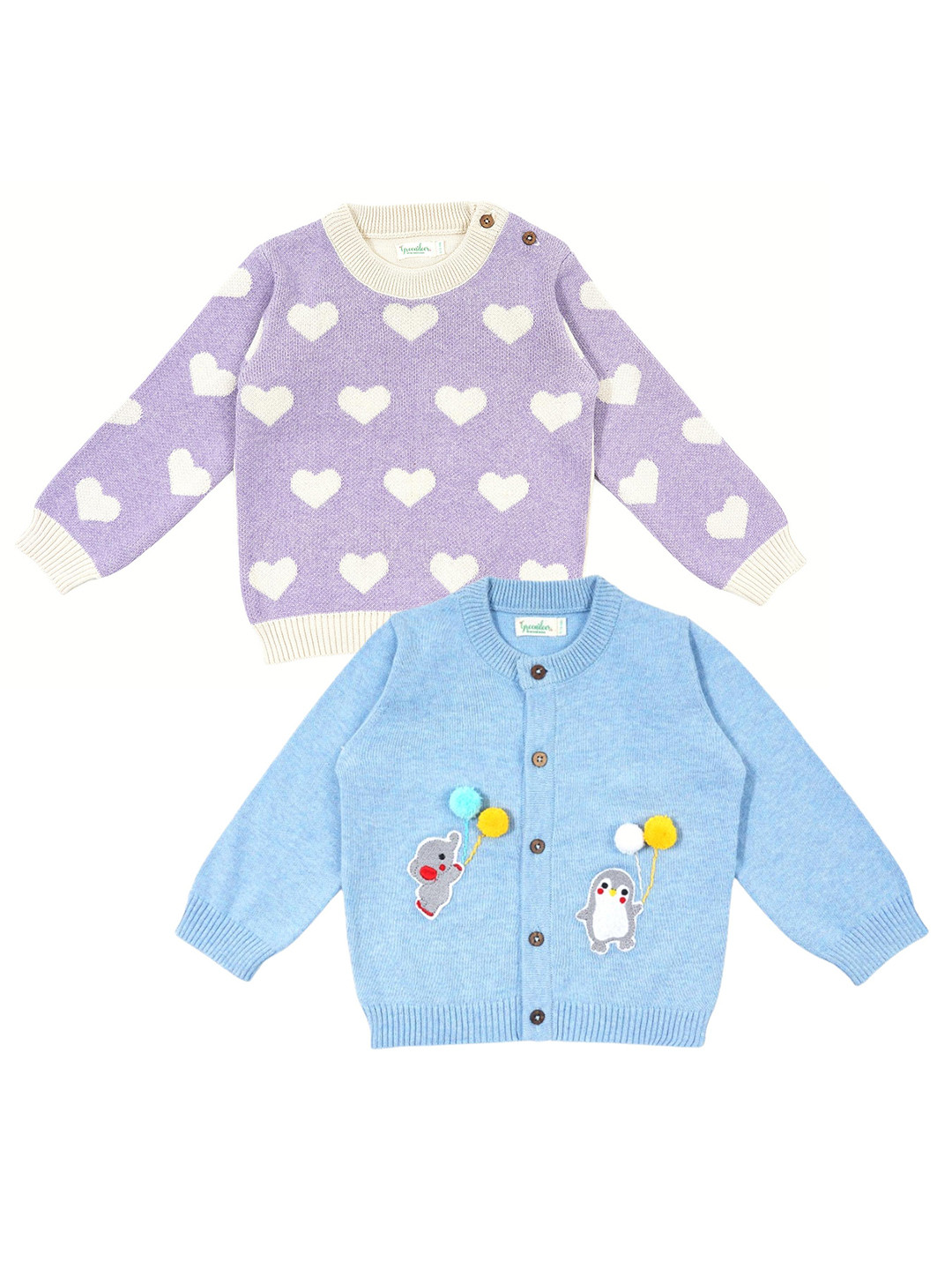 Greendeer Kids Set Of 2 Blue And Lavender Printed Cardigan
Greendeer Kids Set Of 2 Blue And Lavender Printed Cardigan