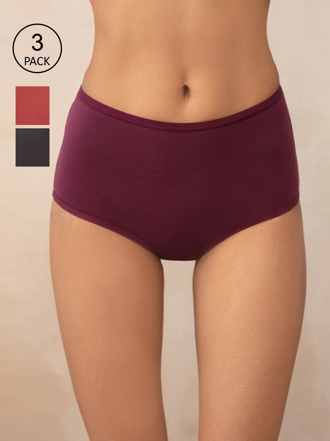 Nykd Women Pack Of 3 Cotton Briefs NYP036 Peach pink, Wine, Grey-Peach Pink, Wine, Grey
Nykd Women Pack Of 3 Cotton Briefs NYP036 Peach pink, Wine, Grey-Peach Pink, Wine, Grey