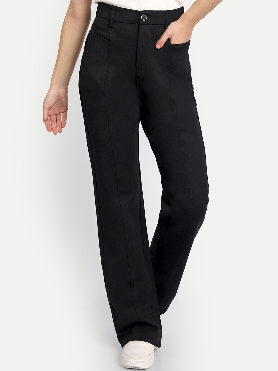 Next One Women Black Solid Relaxed Straight Leg Loose Fit High-Rise Easy Wash Trousers
Next One Women Black Solid Relaxed Straight Leg Loose Fit High-Rise Easy Wash Trousers