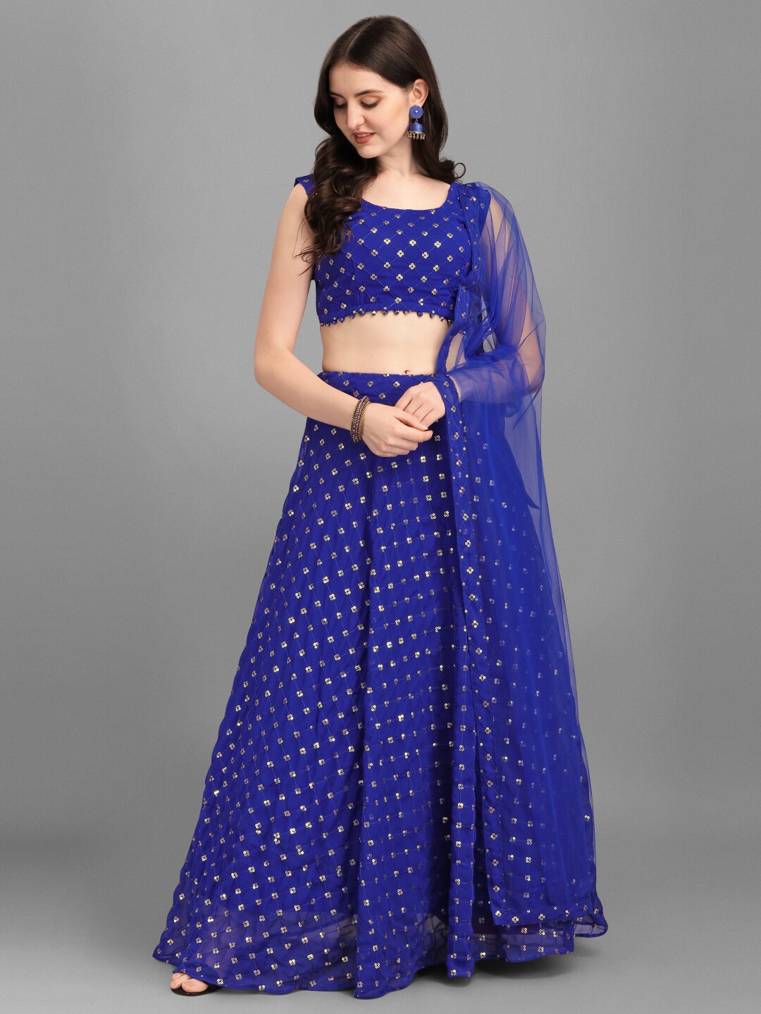 Fashionuma Blue & Gold-Toned Embroidered Semi-Stitched Lehenga & Unstitched Blouse With Dupatta
Fashionuma Blue & Gold-Toned Embroidered Semi-Stitched Lehenga & Unstitched Blouse With Dupatta