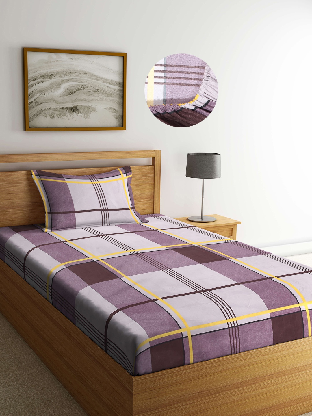 Arrabi Purple & Yellow Geometric Printed 300 TC Single Bedsheet with 1 Pillow Cover
Arrabi Purple & Yellow Geometric Printed 300 TC Single Bedsheet with 1 Pillow Cover