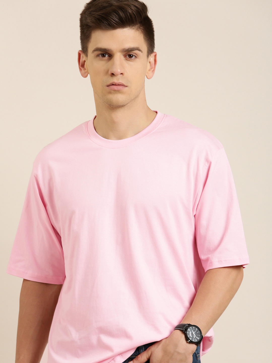 Difference of Opinion Men Pink Solid Pure Cotton Drop-Shoulder Oversized Fit T-shirt
Difference of Opinion Men Pink Solid Pure Cotton Drop-Shoulder Oversized Fit T-shirt