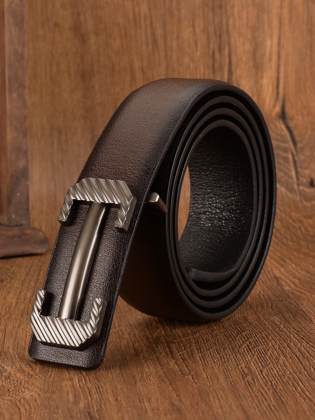 BuckleUp Men Brown Textured Belt
