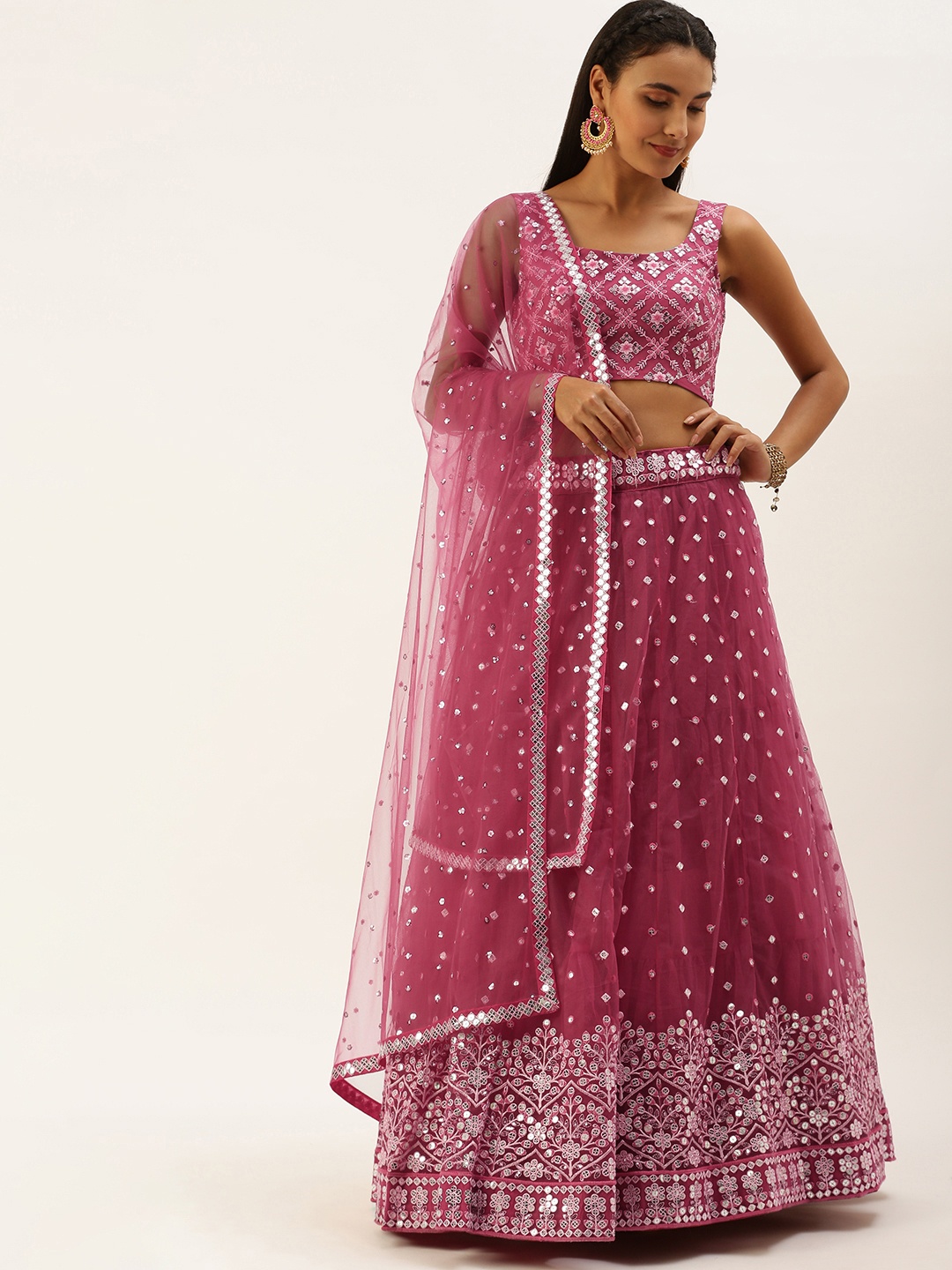 panchhi Magenta Embellished Sequinned Semi-Stitched Lehenga & Unstitched Blouse With Dupatta
panchhi Magenta Embellished Sequinned Semi-Stitched Lehenga & Unstitched Blouse With Dupatta