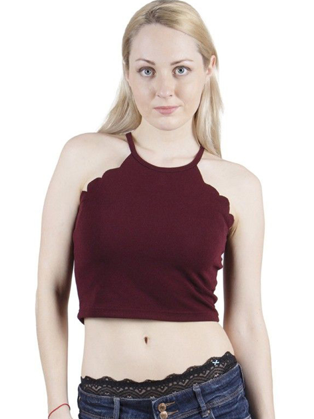 Gaurgeous Women Cotton Maroon Casual Crop Top
Gaurgeous Women Cotton Maroon Casual Crop Top