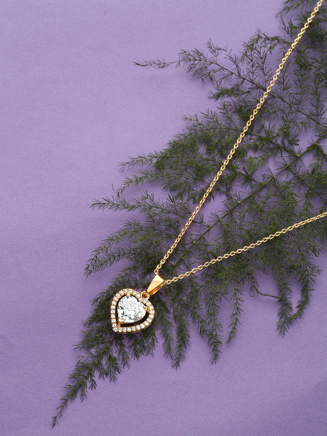 HOT AND BOLD Women Gold-Toned & White Brass Gold-Plated Chain With Heart Shape Pendant
HOT AND BOLD Women Gold-Toned & White Brass Gold-Plated Chain With Heart Shape Pendant