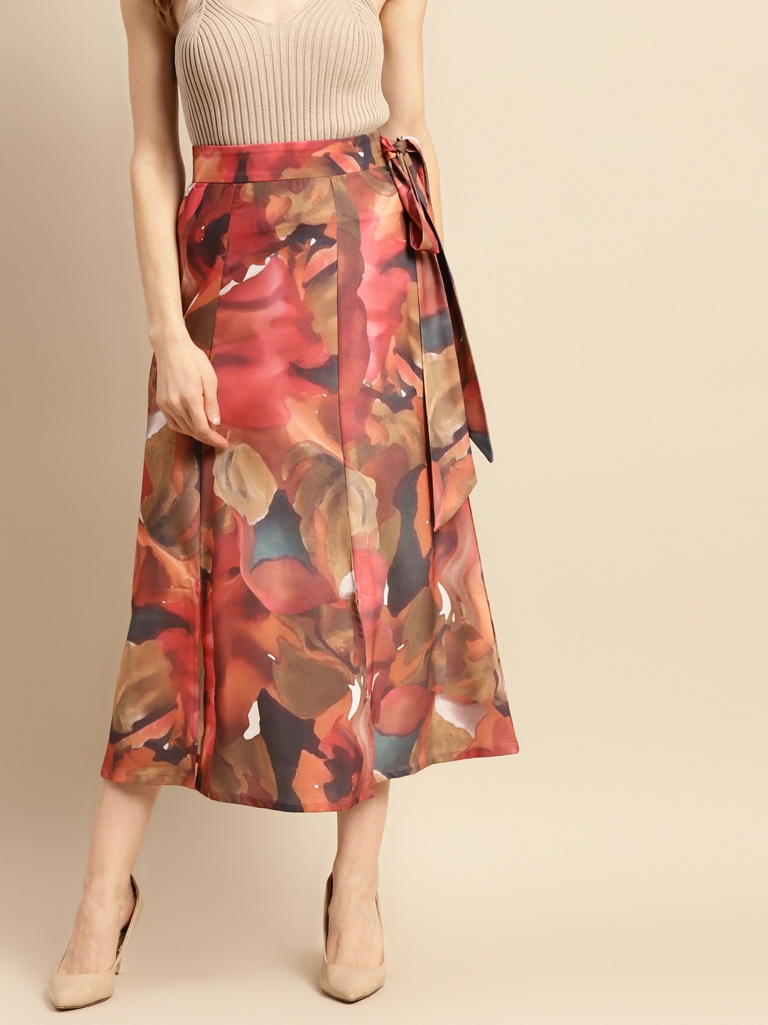 WoowZerz Women Multicoloured Printed A-Line Skirt, Multi