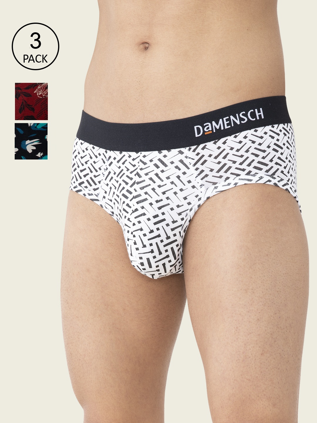 DAMENSCH Men Pack Of 3 Anti Bacterial DEO-SOFT ANTI-ODOUR Briefs DAM-PRIN-B-BLH-SAW-TPL, Maroon
DAMENSCH Men Pack Of 3 Anti Bacterial DEO-SOFT ANTI-ODOUR Briefs DAM-PRIN-B-BLH-SAW-TPL, Maroon
