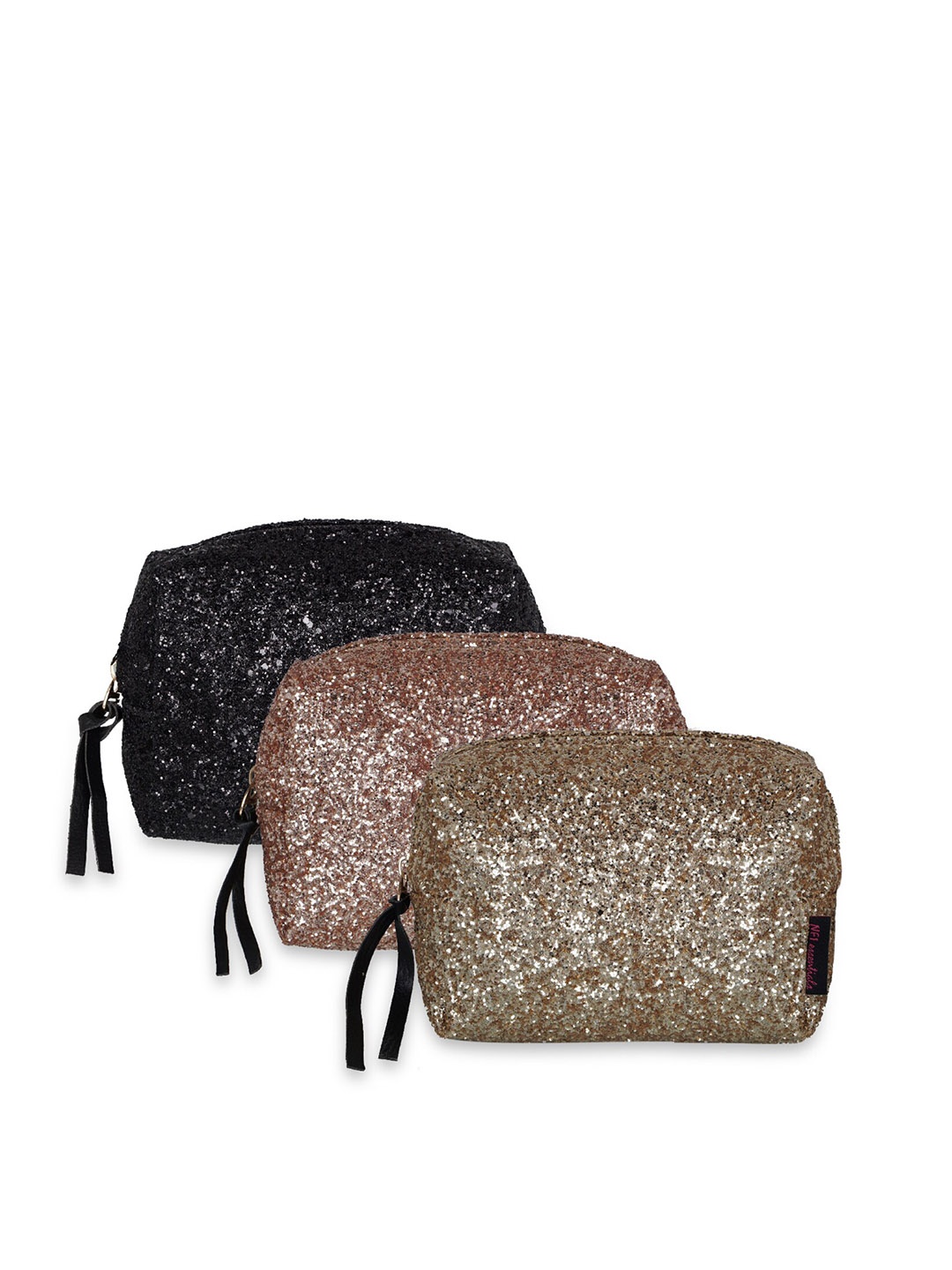 NFI essentials Women Set Of 3 Black & Gold Toned Glittery Makeup Accessory Pouch
NFI essentials Women Set Of 3 Black & Gold Toned Glittery Makeup Accessory Pouch