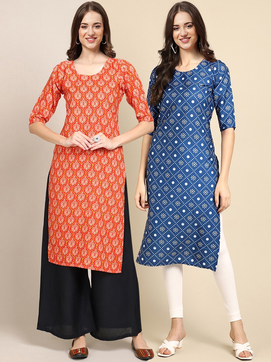 7Threads PACK OF 2 Women Orange & Blue Ethnic Motifs Printed Summer Sheers Crepe Kurta
7Threads PACK OF 2 Women Orange & Blue Ethnic Motifs Printed Summer Sheers Crepe Kurta