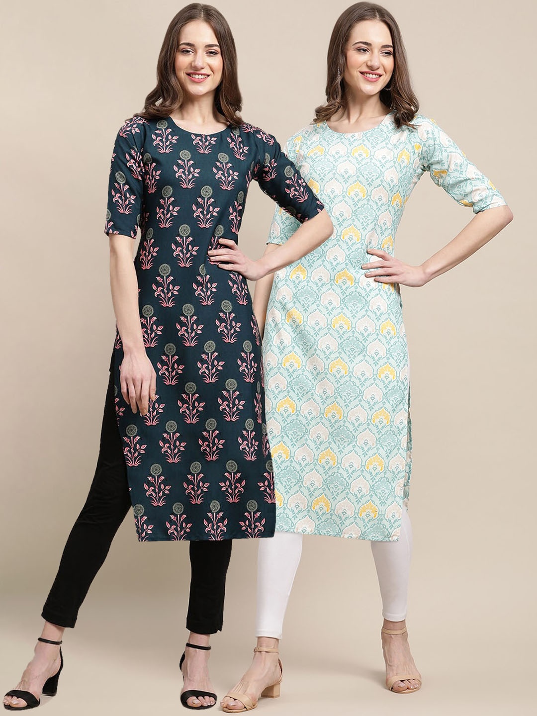 7Threads Women Pack Of 2 Green & Blue Ethnic Motifs Printed Summer Sheers Crepe Kurta
7Threads Women Pack Of 2 Green & Blue Ethnic Motifs Printed Summer Sheers Crepe Kurta