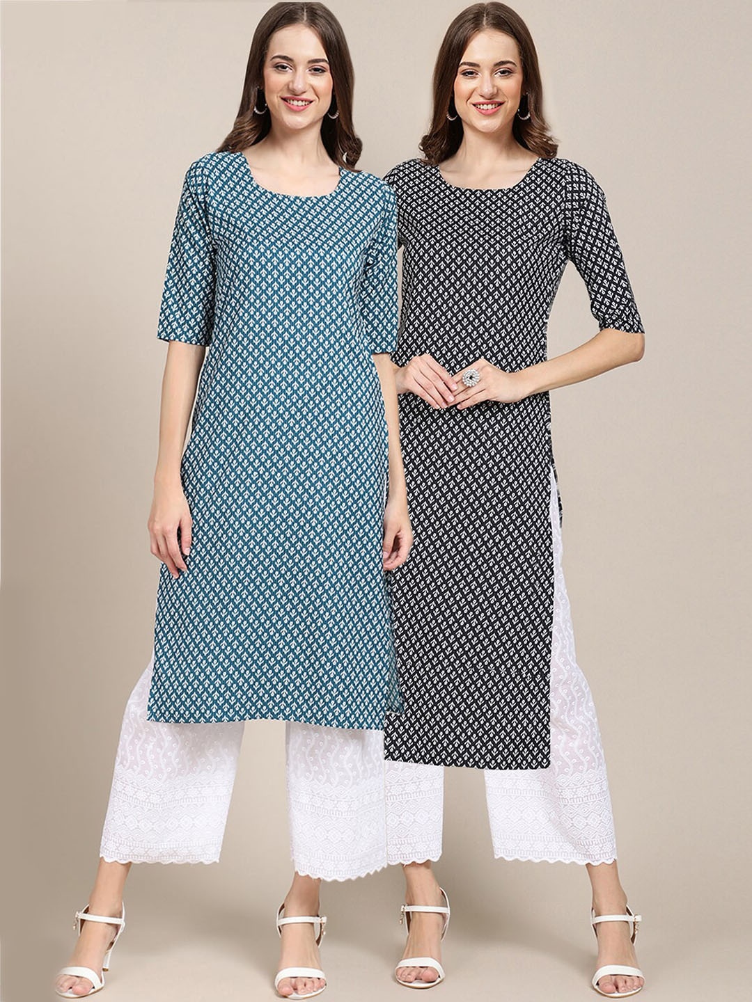 7Threads Women Pack Of 2 Blue & Black Ethnic Motifs Printed Summer Sheers Crepe Kurta
7Threads Women Pack Of 2 Blue & Black Ethnic Motifs Printed Summer Sheers Crepe Kurta