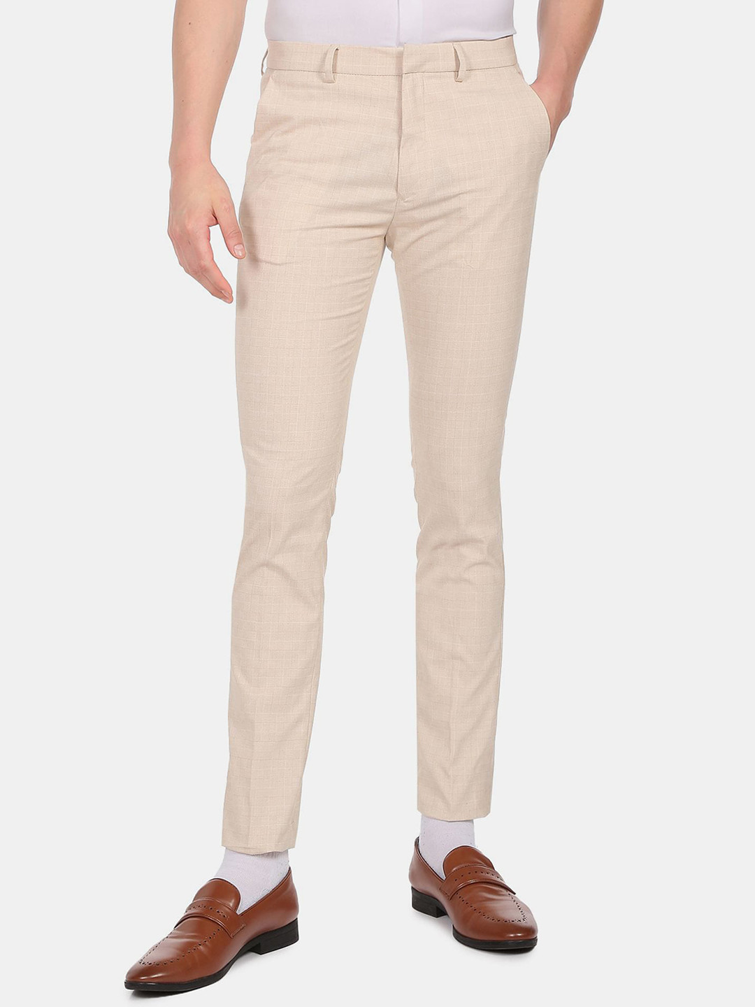 Arrow New York Men Autoflex Formal Trousers, Beige 
Arrow New York Men Autoflex Formal Trousers, Beige