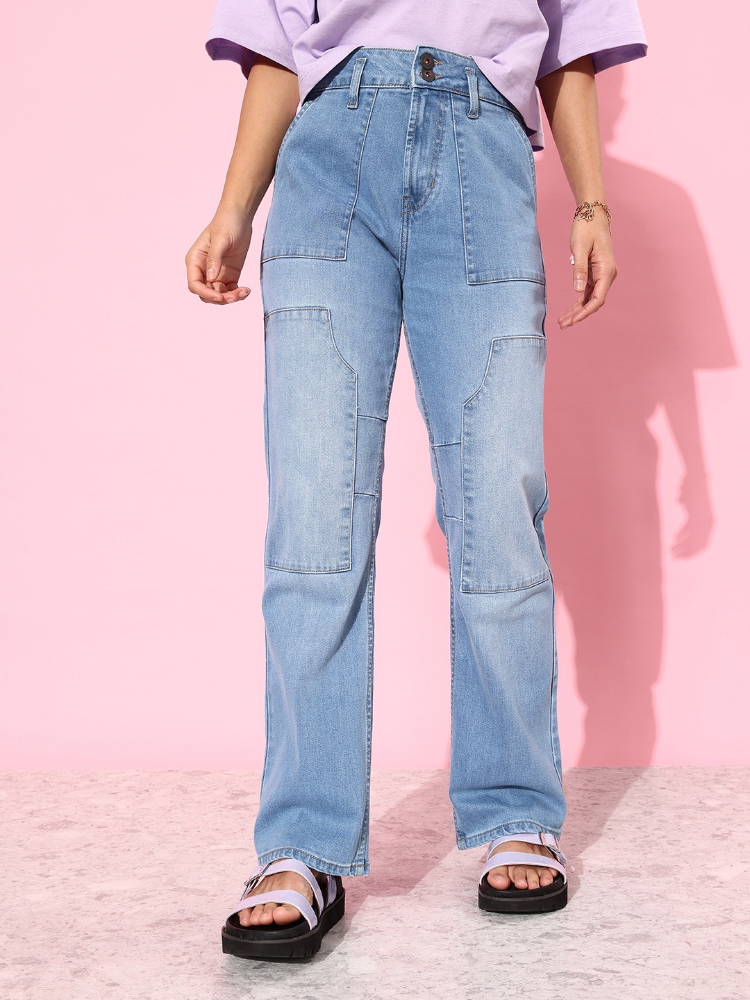 The Roadster Life Co. Women Light Blue College Cool Utility Straight Fit High-Rise Jeans
The Roadster Life Co. Women Light Blue College Cool Utility Straight Fit High-Rise Jeans