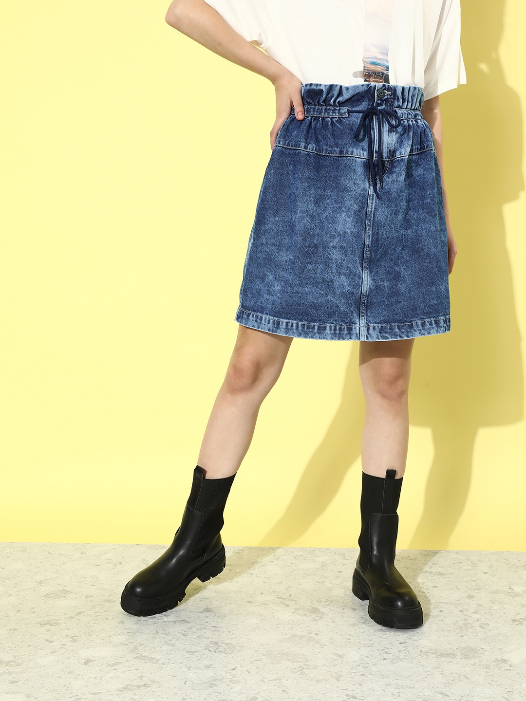 The Roadster Lifestyle Co. Women Dark Blue Pure Cotton Ramble Color Me Up Denims Skirt
The Roadster Lifestyle Co. Women Dark Blue Pure Cotton Ramble Color Me Up Denims Skirt
