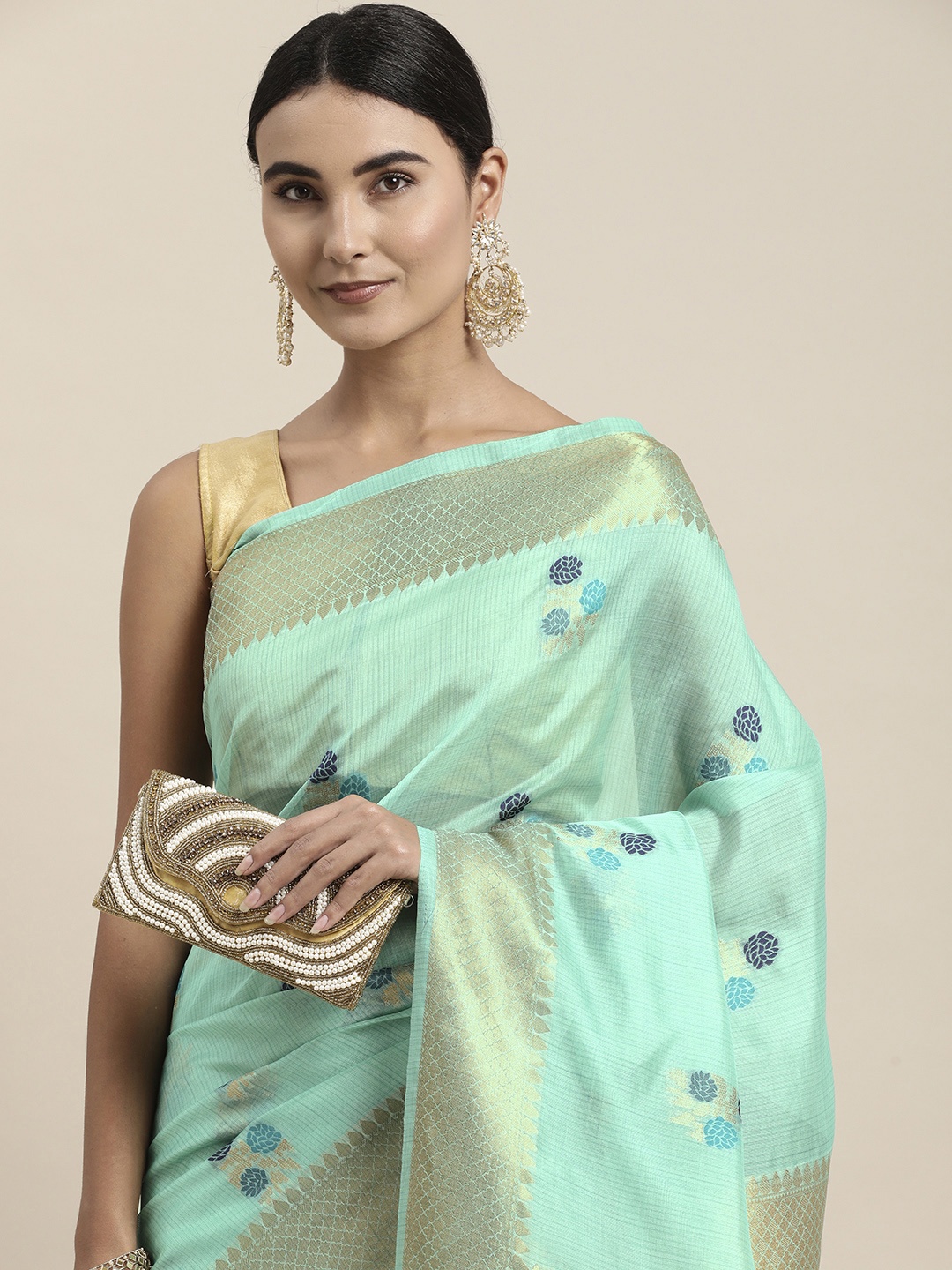 VISHNU WEAVES Sea Green Ethnic Motifs Zari Organza Banarasi Saree with Blouse Piece
VISHNU WEAVES Sea Green Ethnic Motifs Zari Organza Banarasi Saree with Blouse Piece