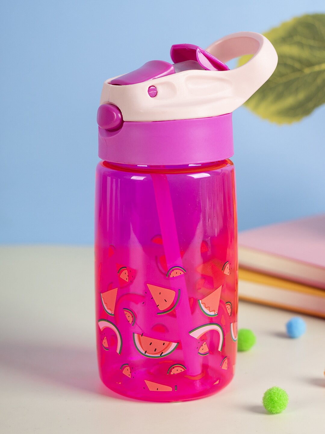 MARKET99 Pink Printed Sipper Plastic Water Bottle 480 ml