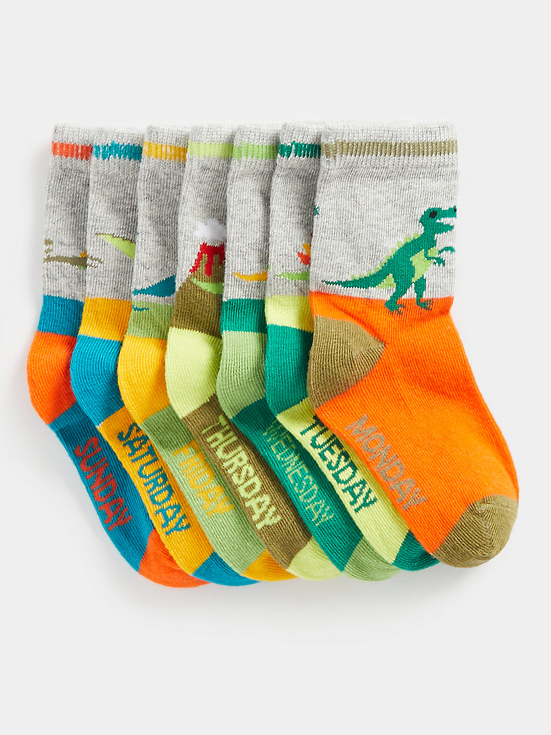 mothercare Boys Pack of 7 Monday to Sunday Printed Ankle Length Socks, Grey 
mothercare Boys Pack of 7 Monday to Sunday Printed Ankle Length Socks, Grey