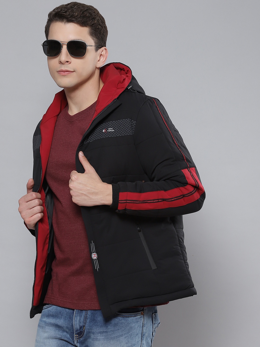 Fort Collins Men Black Solid Padded Jacket