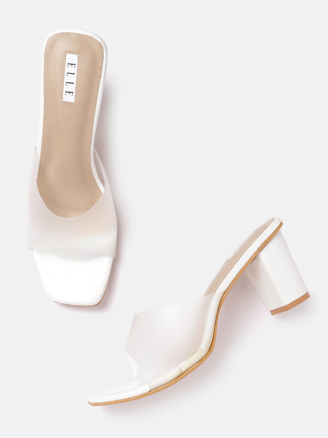 ELLE Transparent Solid Block Heels