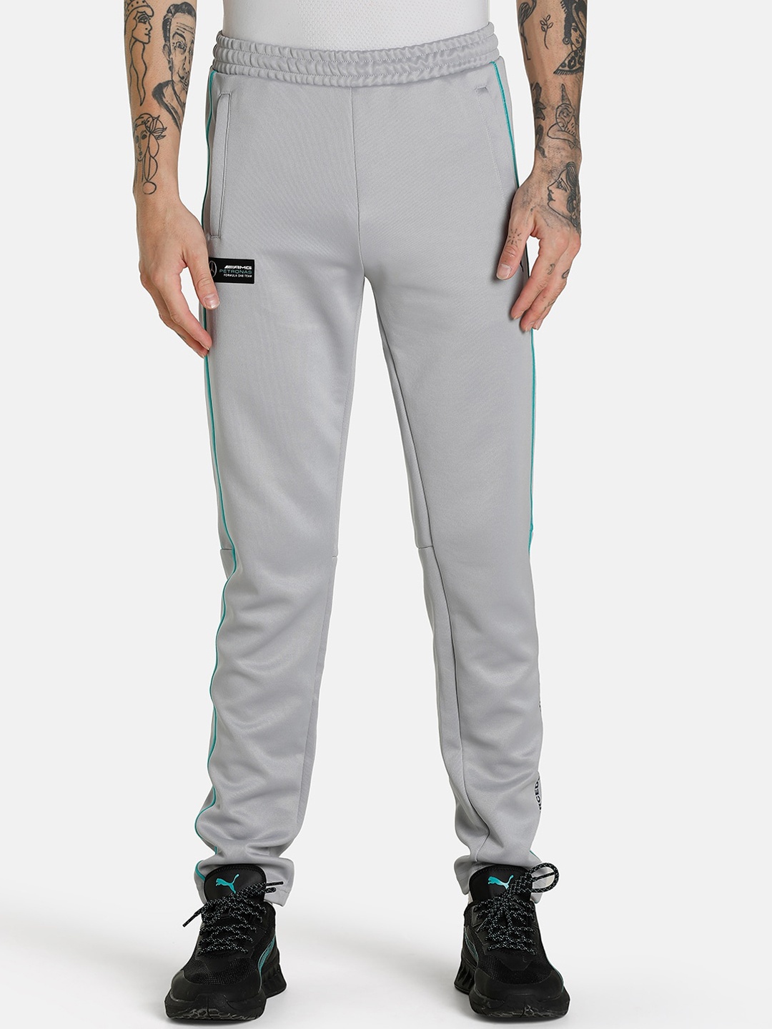 PUMA Motorsport Men Grey Mercedes AMG Petronas F1 T7 Slim Fit Track Pant