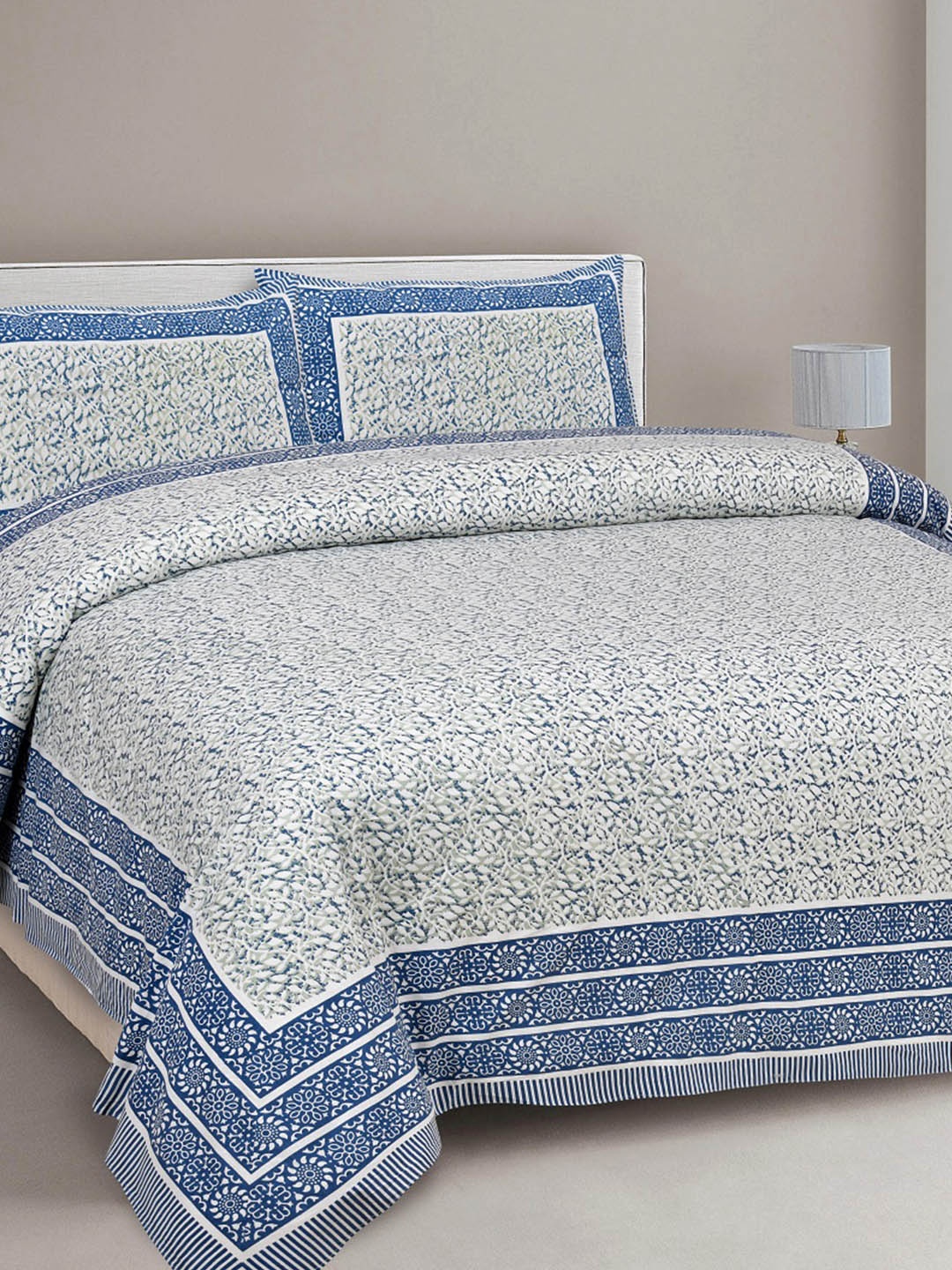 INDHOME LIFE Off White & Blue Floral 220 TC Cotton King Bedsheet with 2 Pillow Covers
INDHOME LIFE Off White & Blue Floral 220 TC Cotton King Bedsheet with 2 Pillow Covers